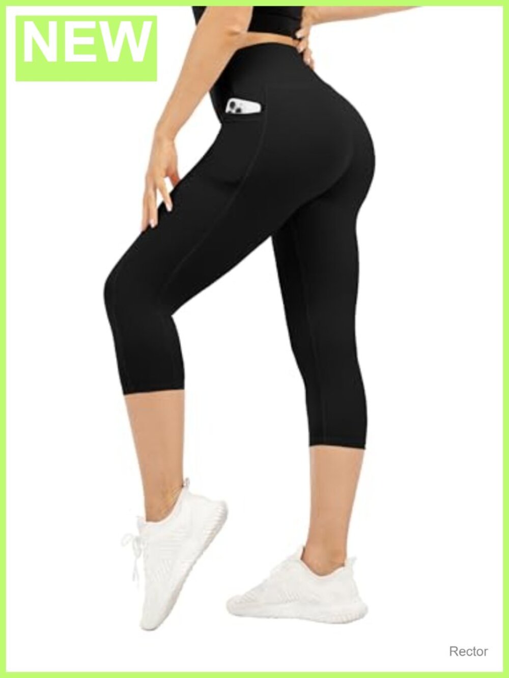 Women's High Waisted Capri Leggings with Pockets, Tummy Control Yoga Pants for